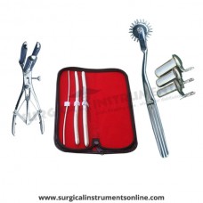 Hegar uterine dilator 3 pieces set,3-4, 9-10, 11-12, wartenberg pinwheel, mathieu speculum, collin 3pcs